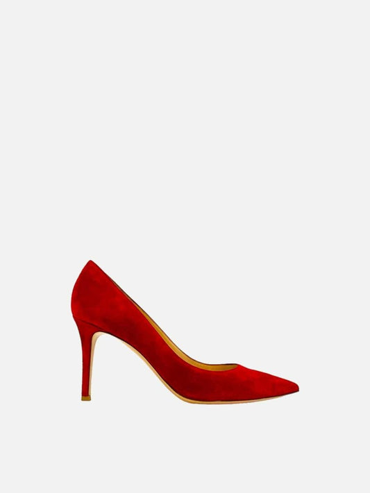 Pre-loved GIANVITO ROSSI Pointed Toe Red Pumps from Reems Closet