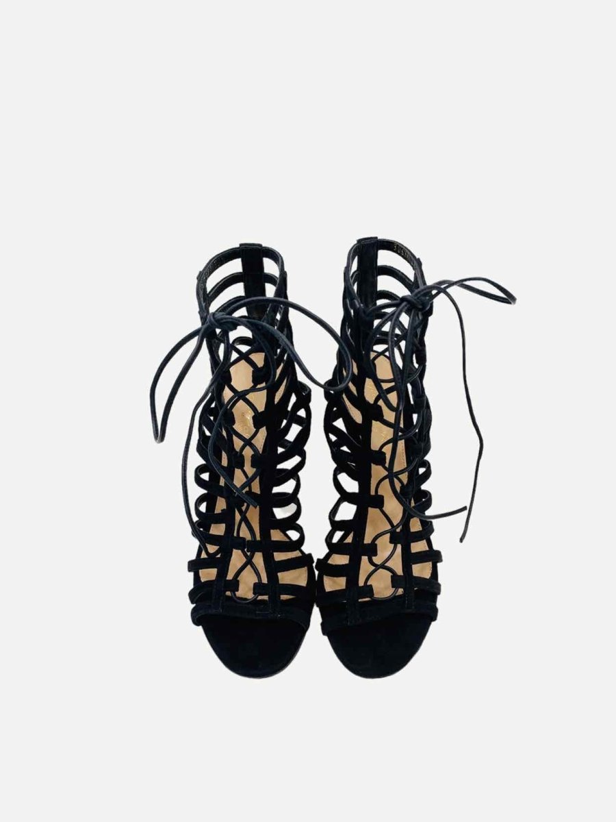 Pre-loved GIANVITO ROSSI Roxy Caged Black Heeled Sandals - Reems Closet
