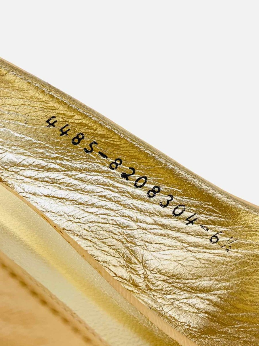 Pre-loved GINA Beige & Gold Crystal Embellished Slingbacks - Reems Closet