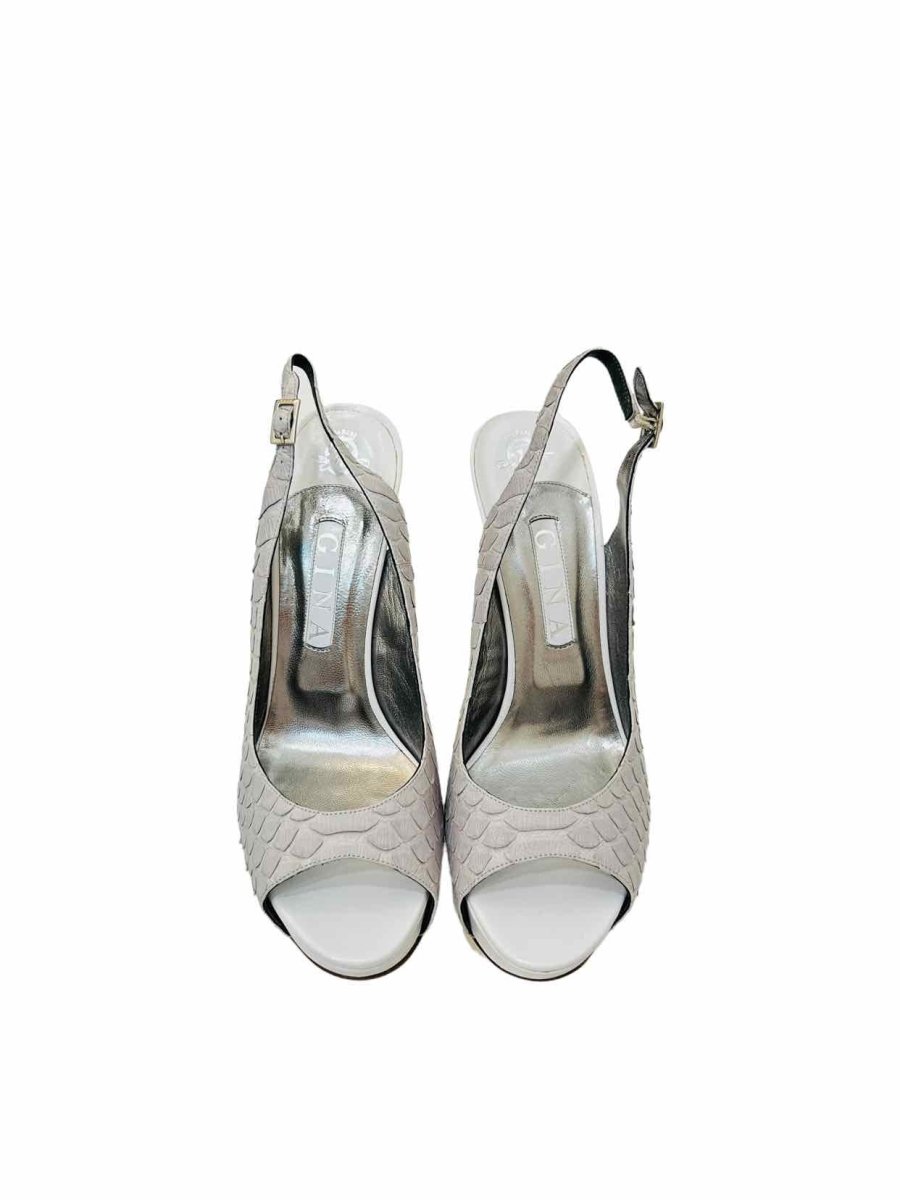 Pre - loved GINA Slingback Grey Slingbacks at Reems Closet