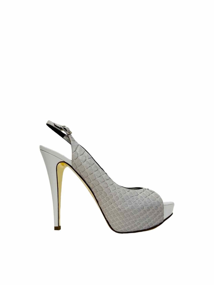 Pre - loved GINA Slingback Grey Slingbacks at Reems Closet