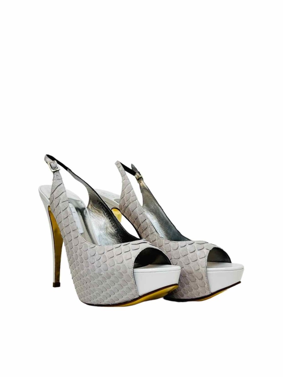 Pre - loved GINA Slingback Grey Slingbacks at Reems Closet