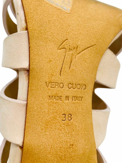 Pre-loved GIUSEPPE ZANOTTI Beige Cutout Ankle Boots - Reems Closet