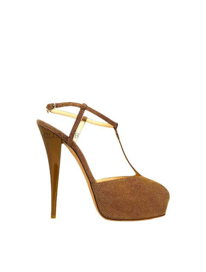 Pre - loved GIUSEPPE ZANOTTI T - bar Brown Heeled Sandals at Reems Closet