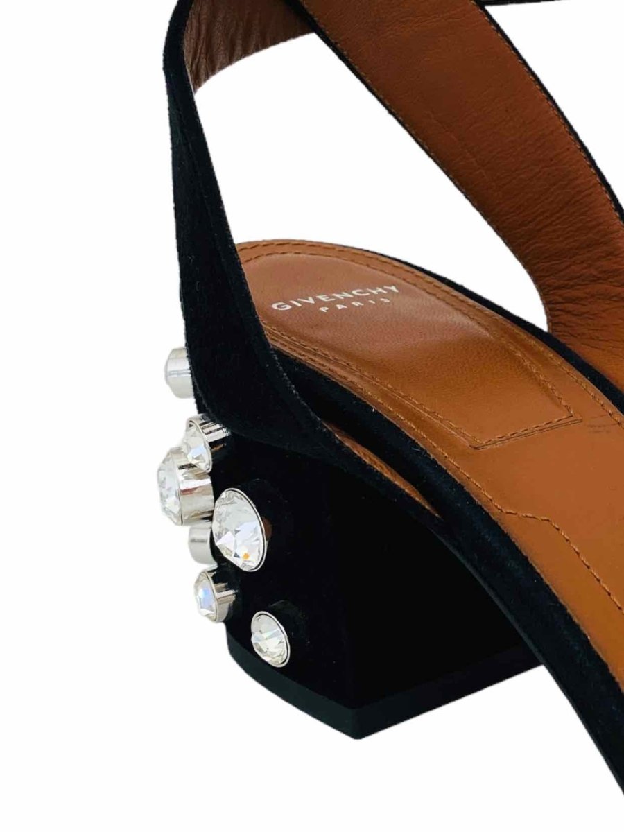 Pre-loved GIVENCHY Black Crystal Embellished Heel Ankle Strap from Reems Closet