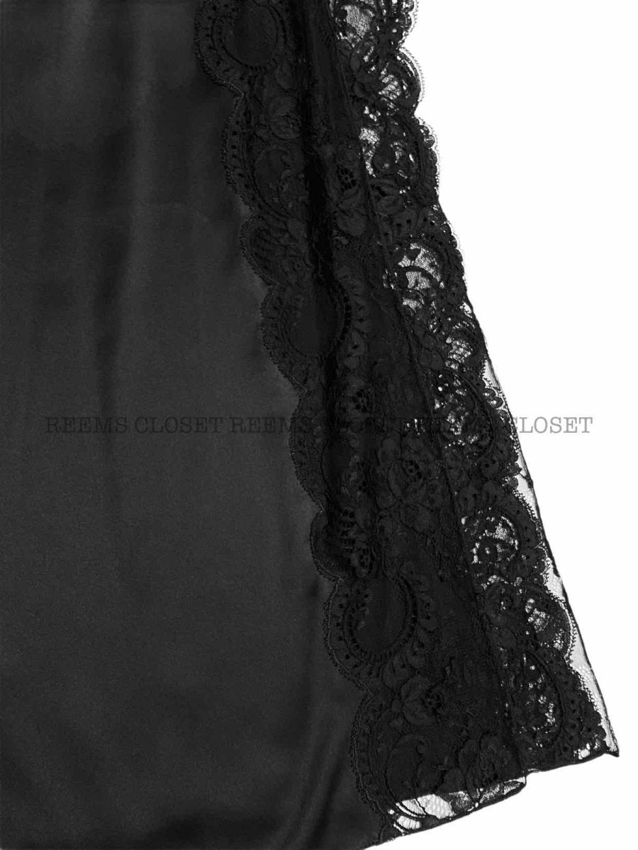 Pre - loved GIVENCHY One Sleeve Black Lace Panel Cocktail Dress at Reems Closet