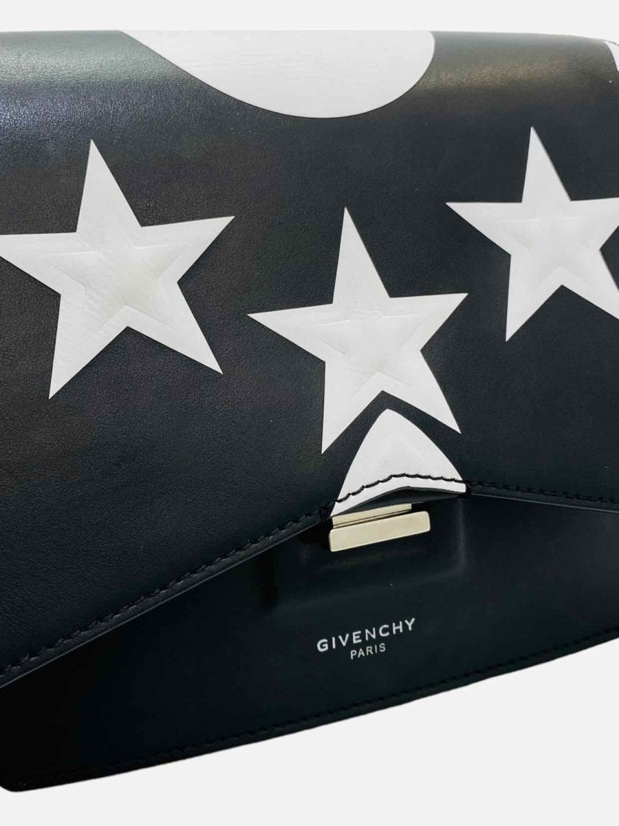 Pre-loved GIVENCHY Star Bow Cut Flap Black & White Crossbody - Reems Closet