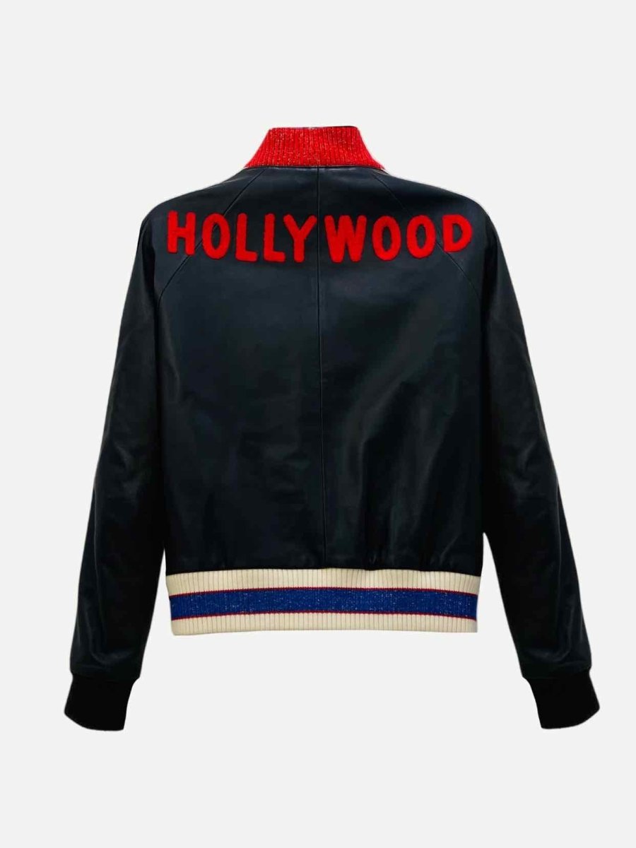 Pre-loved GUCCI Hollywood Black Multicolor Lurex Bomber Jacket - Reems Closet
