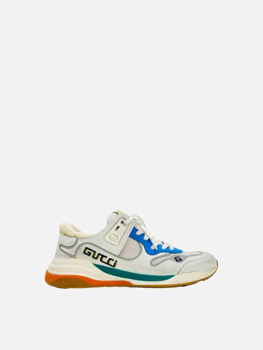 Pre-loved GUCCI Ultrapace White Multicolor Sneakers - Reems Closet