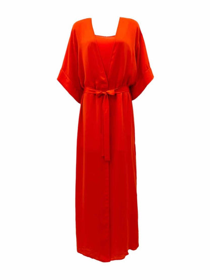 Pre - loved HALSTON Red Midi Dress at Reems Closet