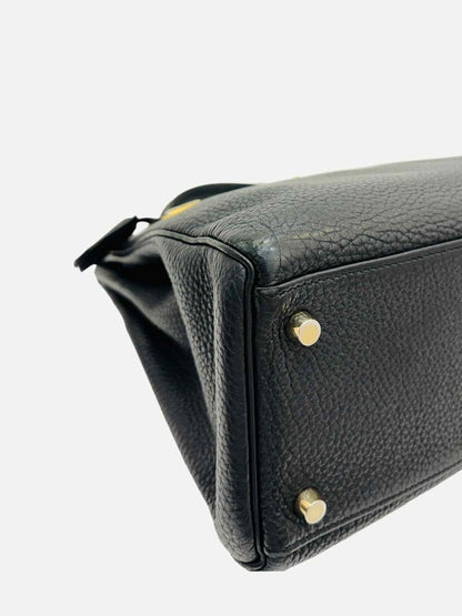 Pre - loved HERMES Kelly Black Top Handle at Reems Closet