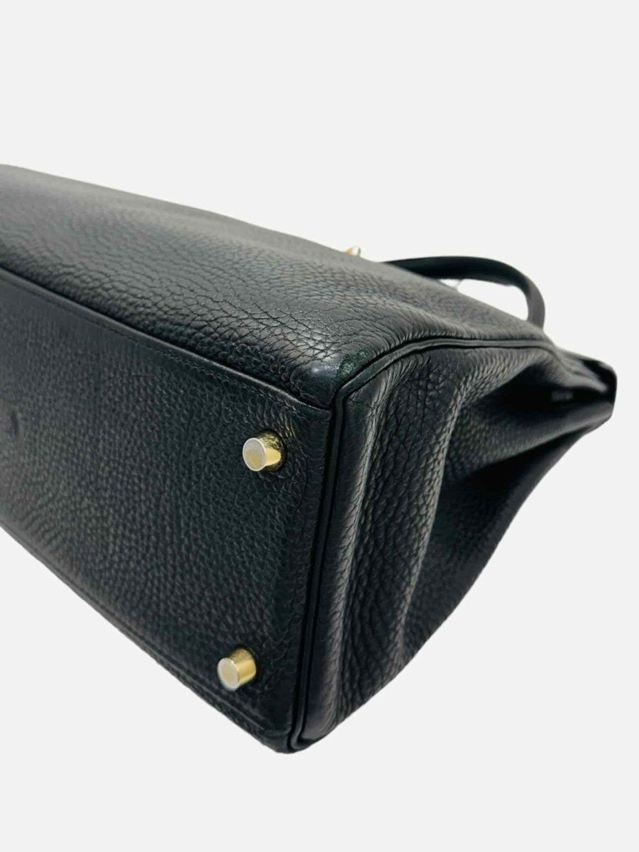 Pre - loved HERMES Kelly Black Top Handle at Reems Closet