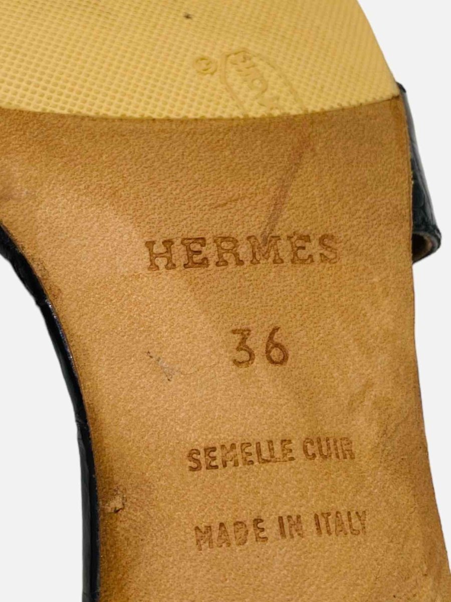 Pre-loved HERMES Oasis Noir Heeled Sandals - Reems Closet