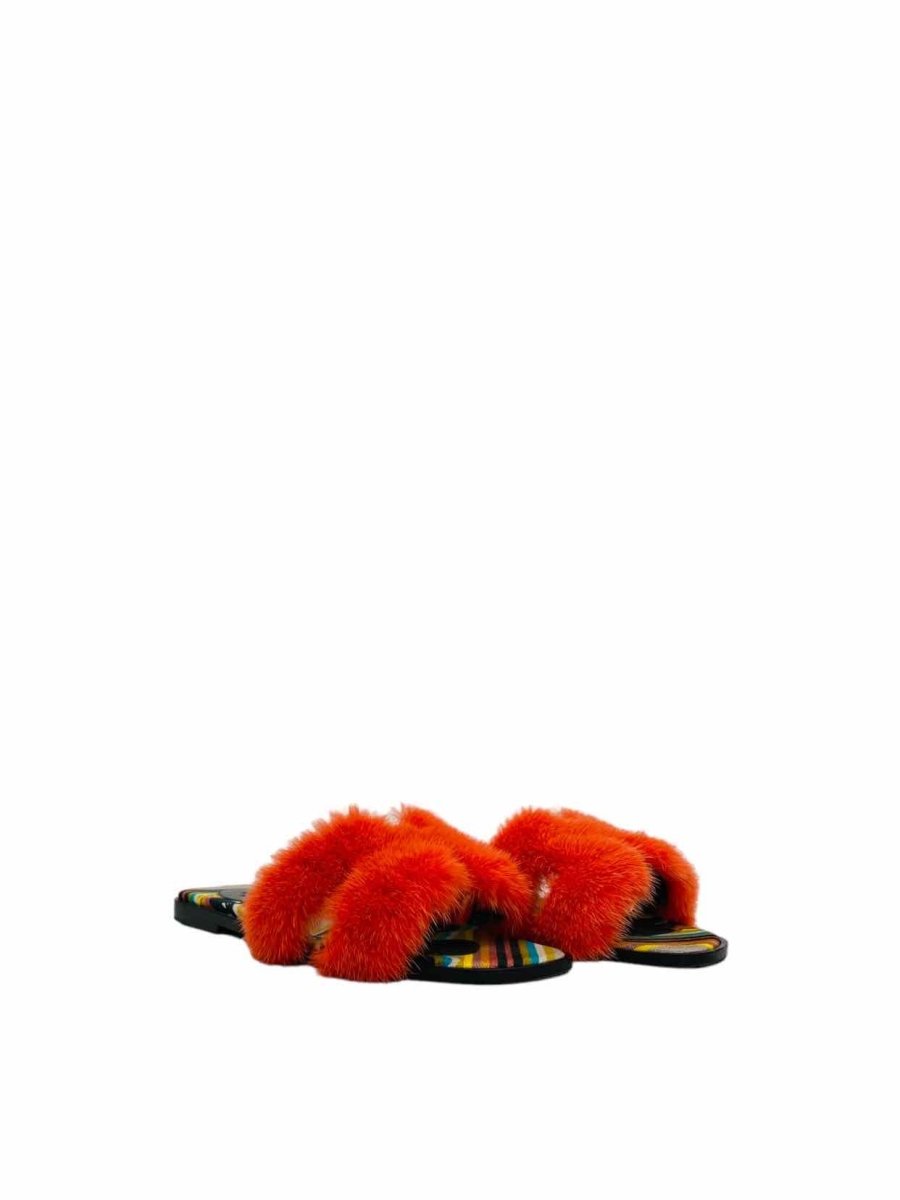 Pre-loved HERMES Oran Orange Sandals - Reems Closet