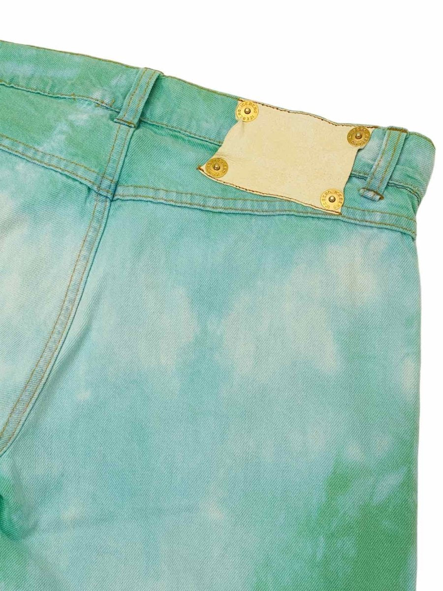 Pre-loved ICEBERG Crop Green Tie-dye Jeans - Reems Closet