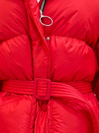 Pre-loved IENKI IENKI Michlin Red Hooded Puffer Jacket - Reems Closet