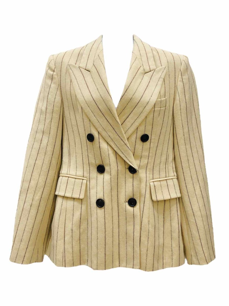 Pre-loved ISABEL MARANT Beige & Black Pinstriped Jacket & Skirt - Reems Closet