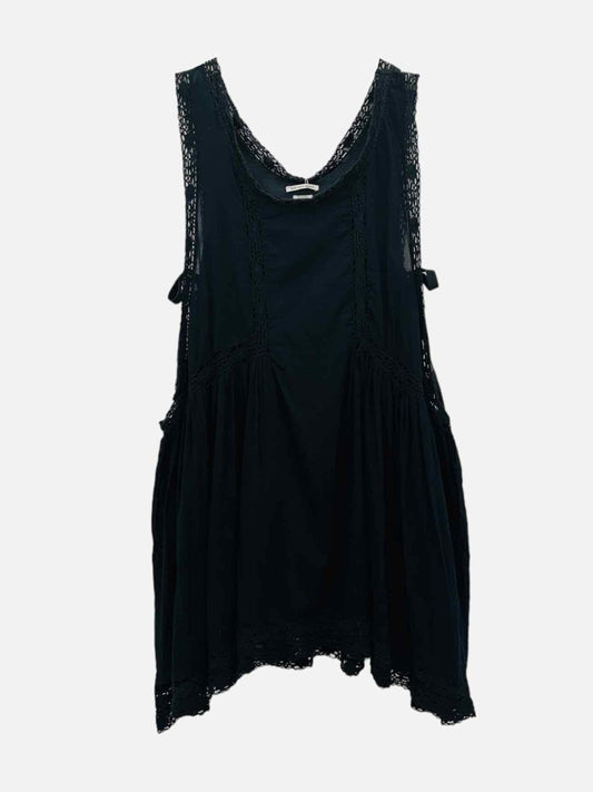 Pre-loved ISABEL MARANT Black Lace Trim Knee Length Dress from Reems Closet