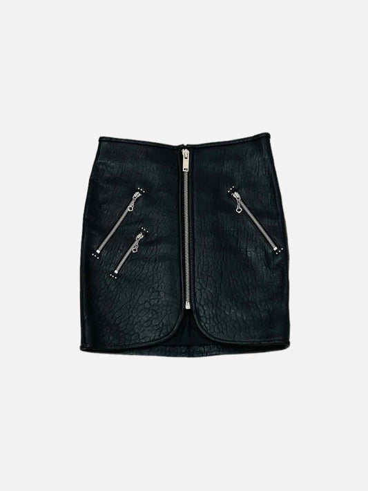 Pre - loved ISABEL MARANT ETOILE Leather Black Mini Skirt at Reems Closet