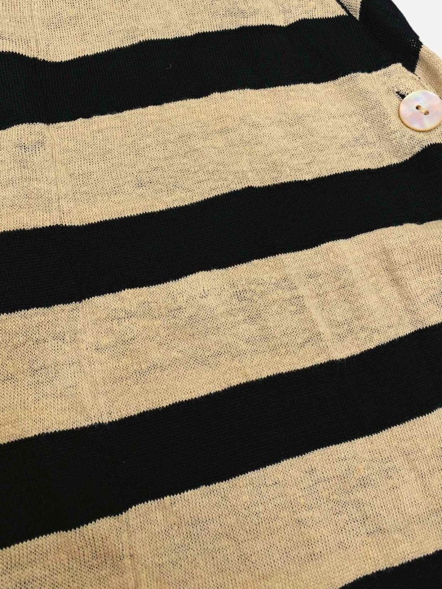 Pre-loved JEAN PAUL GAULTIER Knit Beige & Black Knee Length Dress - Reems Closet