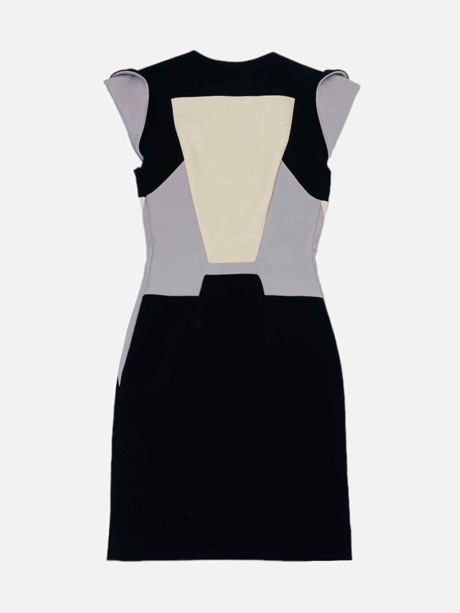 Pre-loved JEAN PIERRE BRAGANZA Black w/ Grey Knee Length Dress - Reems Closet