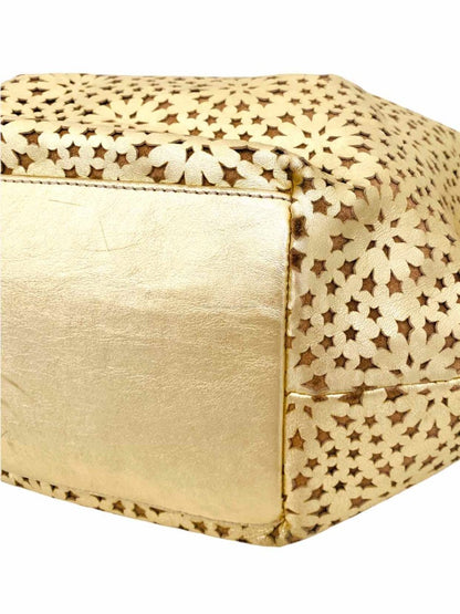 Pre-loved JIMMY CHOO Gold Cutout Shoulder Bag - Reems Closet