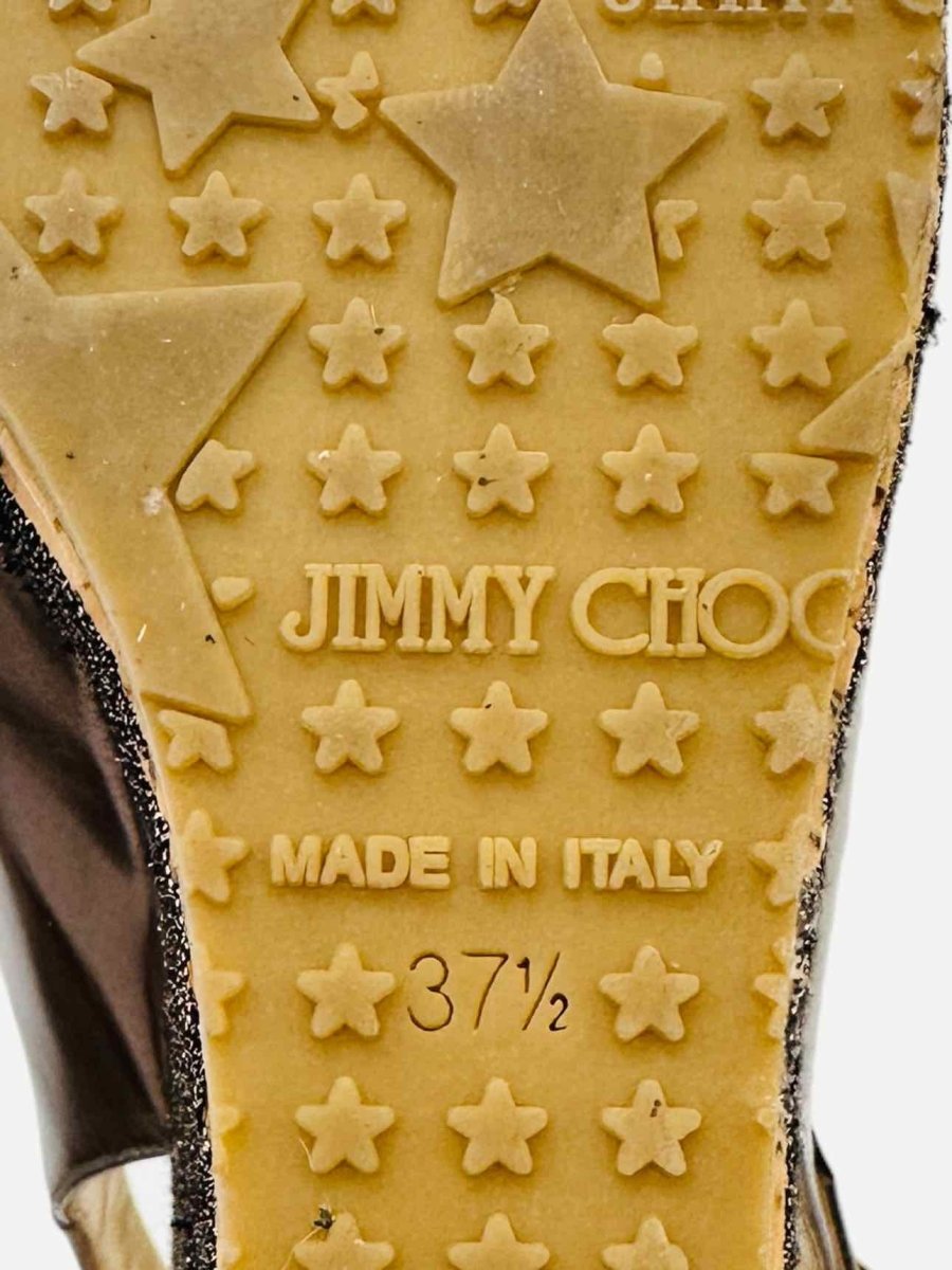 Pre-loved JIMMY CHOO Prova 120 Metallic Bronze Wedges from Reems Closet