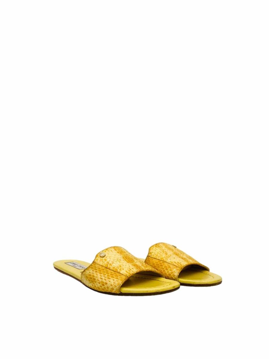 Pre-loved JIMMY CHOO Yellow Slides from Reems Closet