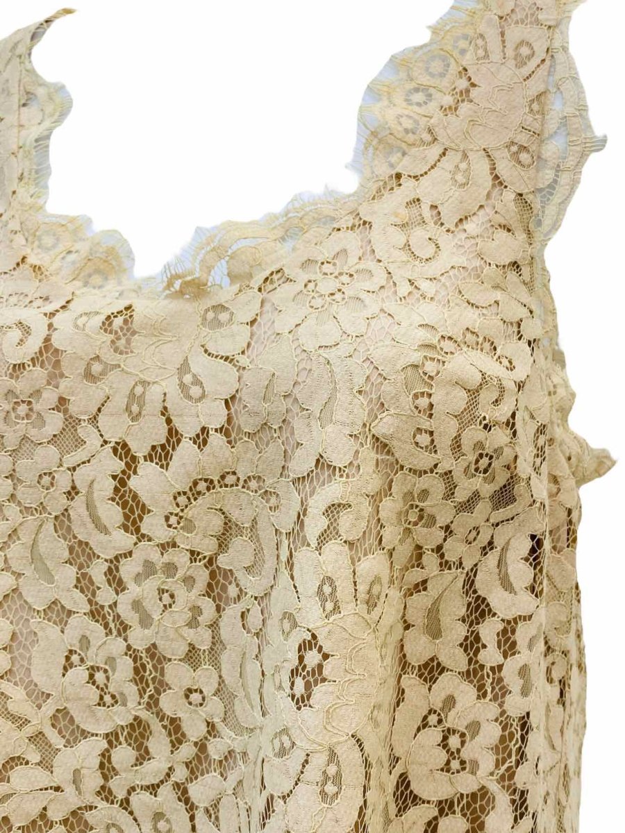 Pre - loved JOIE Beige Lace Top at Reems Closet