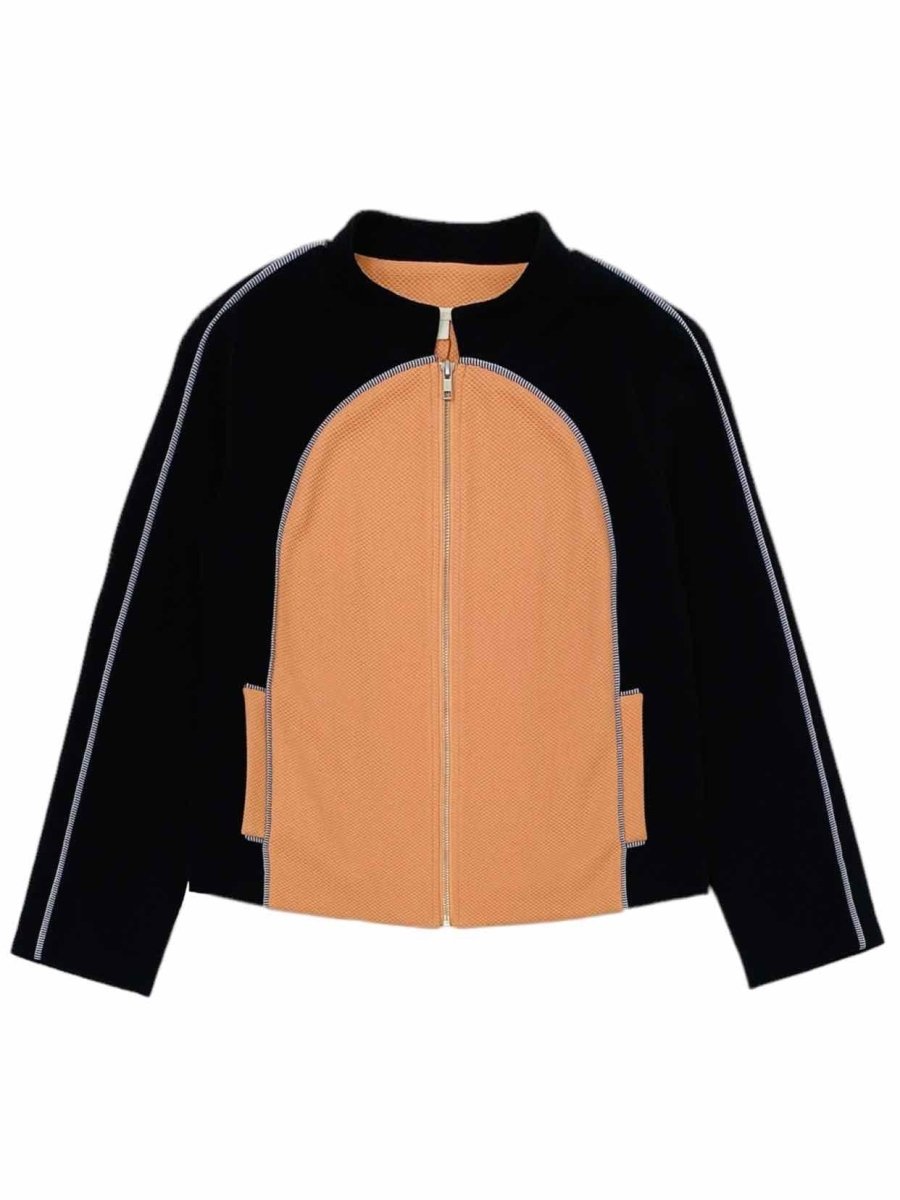 Pre-loved JONATHAN SIMKHAI Zipped Black & Peach Jacket from Reems Closet