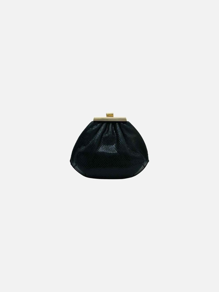 Pre - loved JUDITH LEIBER Clasp Black Clutch at Reems Closet