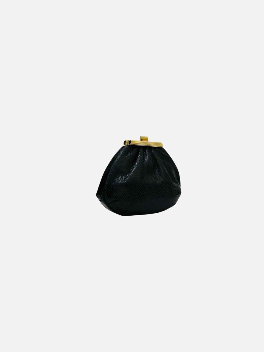 Pre - loved JUDITH LEIBER Clasp Black Clutch at Reems Closet