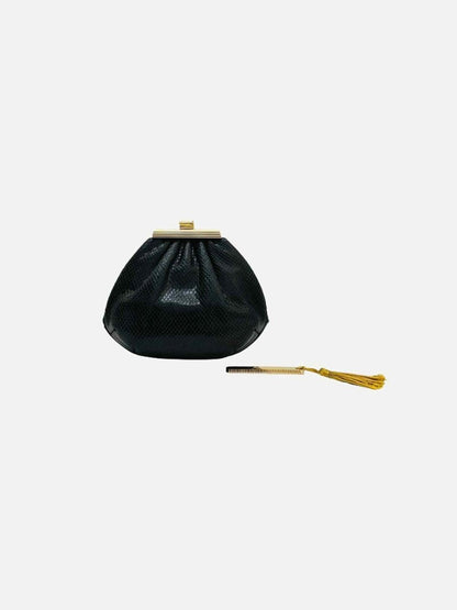 Pre-loved JUDITH LEIBER Clasp Black Clutch from Reems Closet
