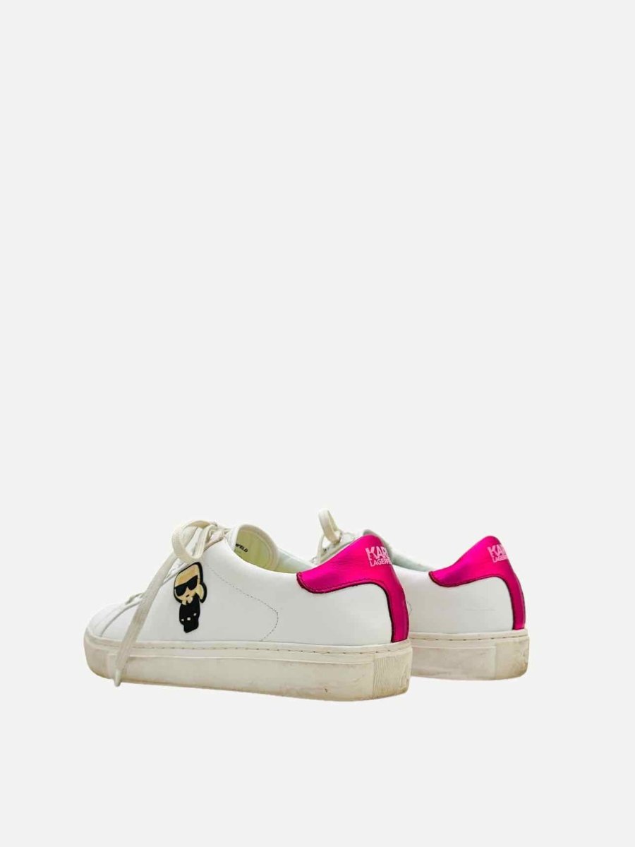 Pre-loved KARL LAGERFELD White & Pink Sneakers from Reems Closet