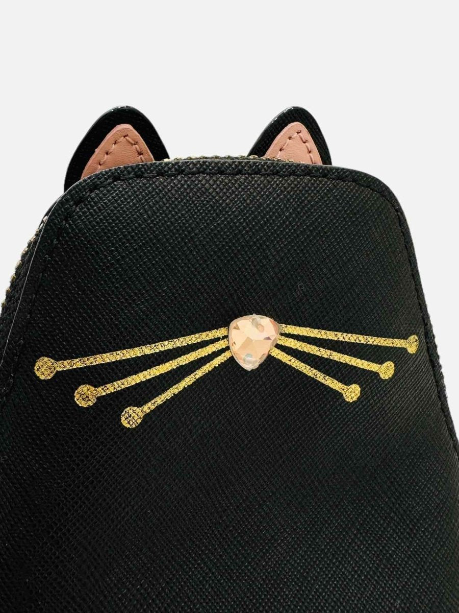 Pre-loved KATE SPADE Black Cat Jazz Things Up Black Coin Wallet from Reems Closet