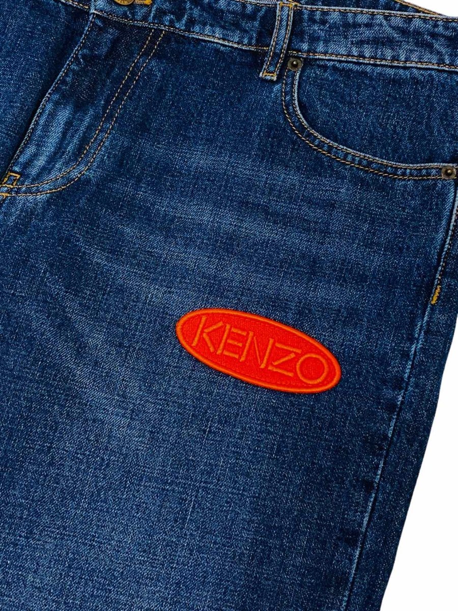 Pre - loved KENZO Denim Patch Jeans at Reems Closet