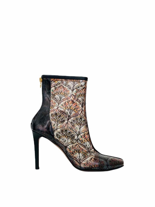 Pre-loved L'AUTRE CHOSE Black Floral Print Ankle Boots from Reems Closet