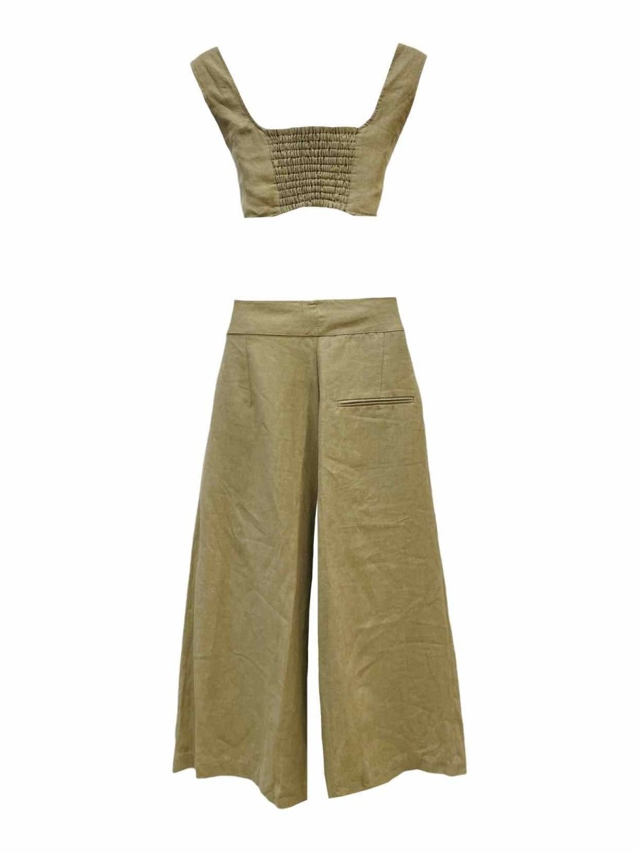 Pre - loved LE KASHA Khaki Top & Pants Outfit at Reems Closet