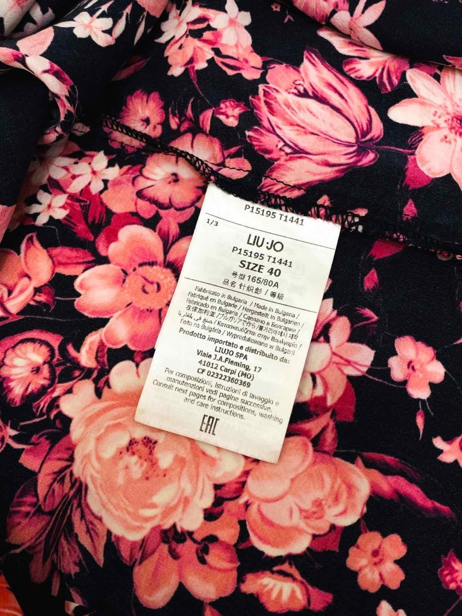 Pre-loved LIU.JO Black & Burgundy Floral Print Top - Reems Closet