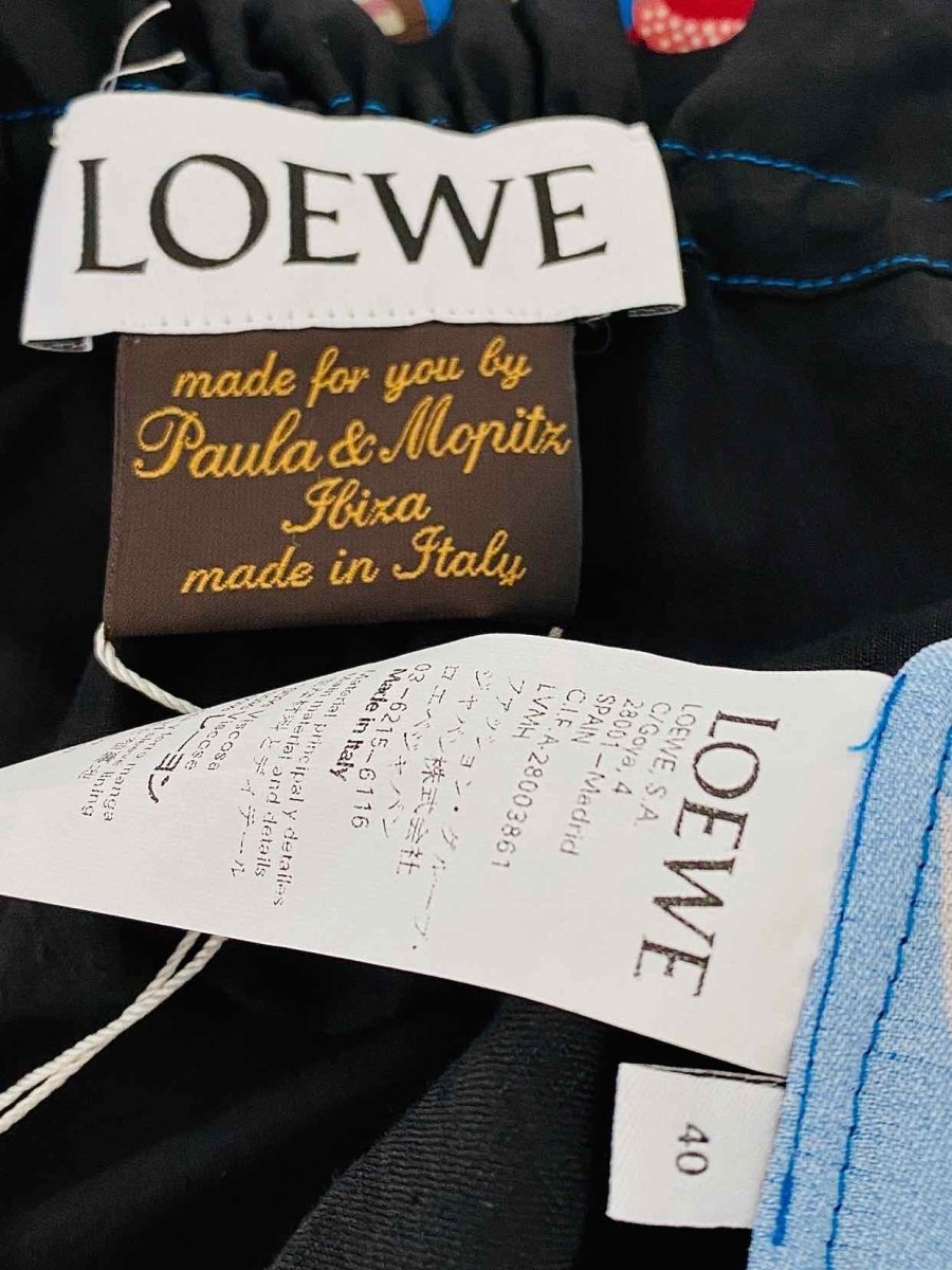 Pre-loved LOEWE Blue & Beige Printed Midi Dress from Reems Closet