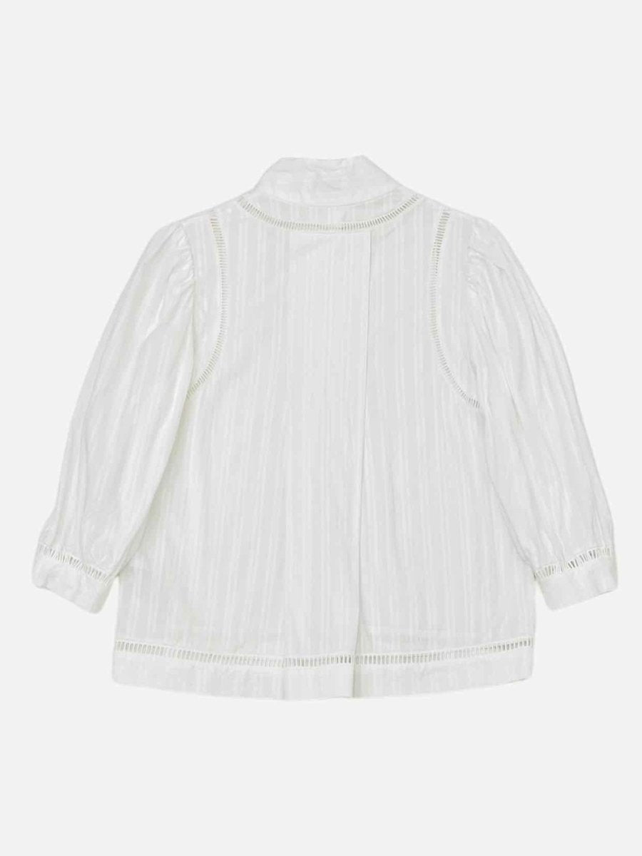 Pre - loved LOEWE Jour Echelle - Trim White Blouse at Reems Closet