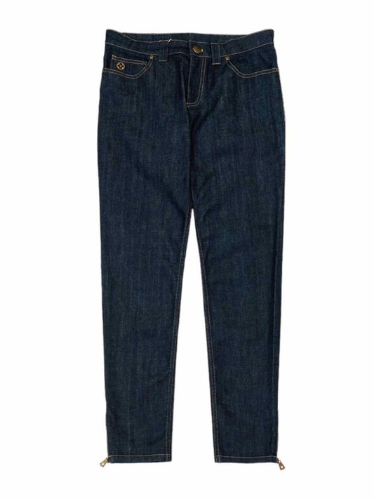 Pre-loved LOUIS VUITTON Dark Blue Zipped Ankle Jeans - Reems Closet