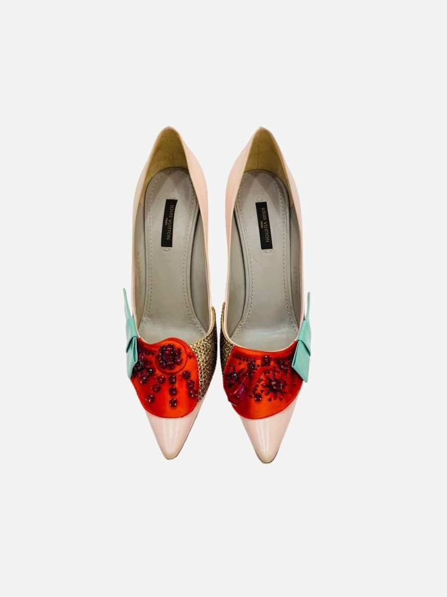 Pre-loved LOUIS VUITTON Istanbul Pink Crystal Embellished Pumps - Reems Closet