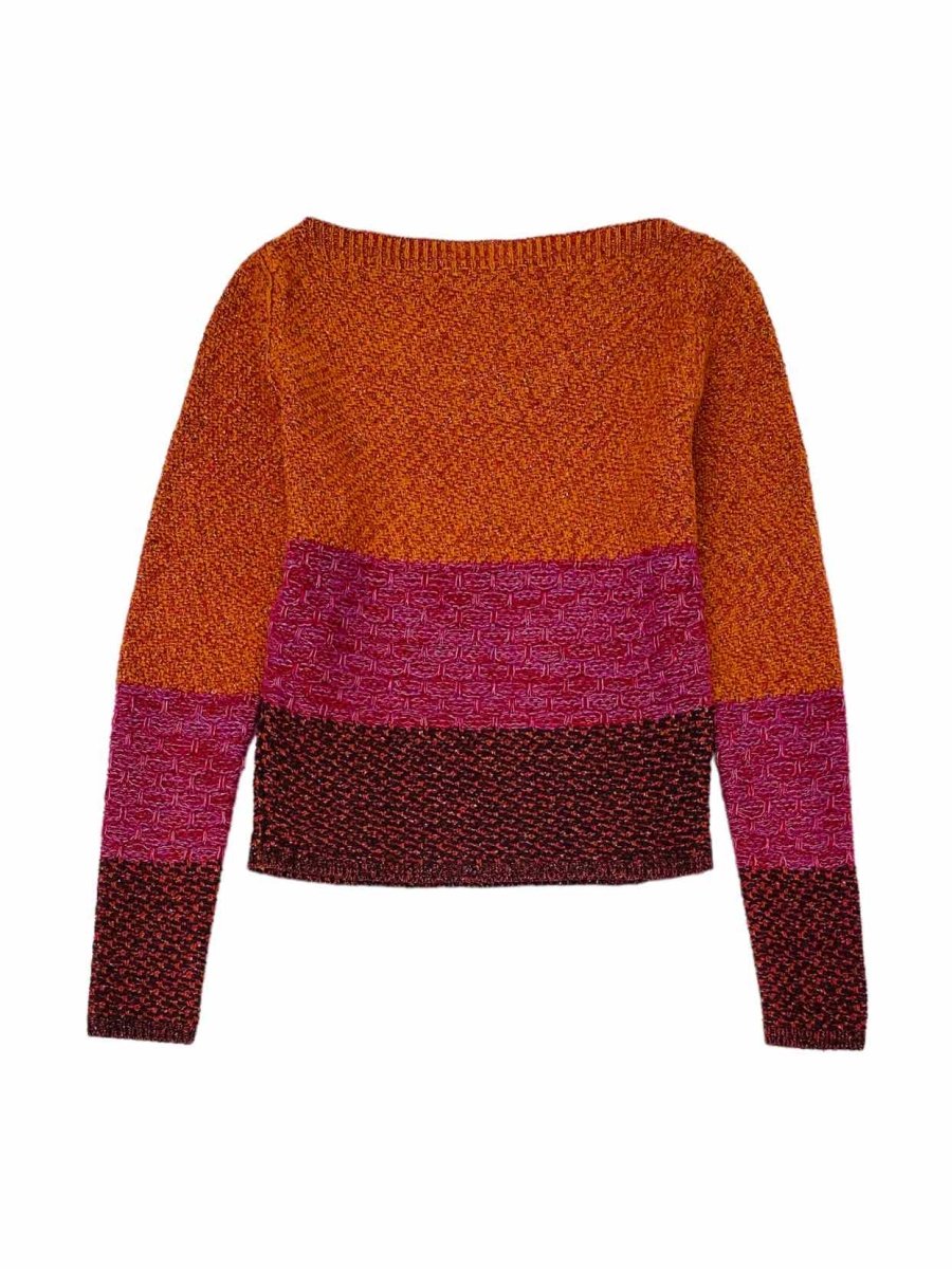 Pre-loved LOUIS VUITTON Knit Orange w/ Pink & Brown Jumper - Reems Closet