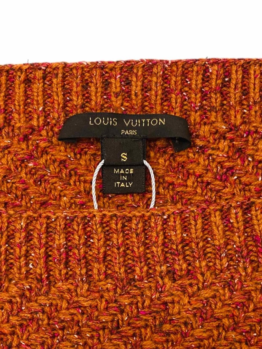 Pre-loved LOUIS VUITTON Knit Orange w/ Pink & Brown Jumper - Reems Closet