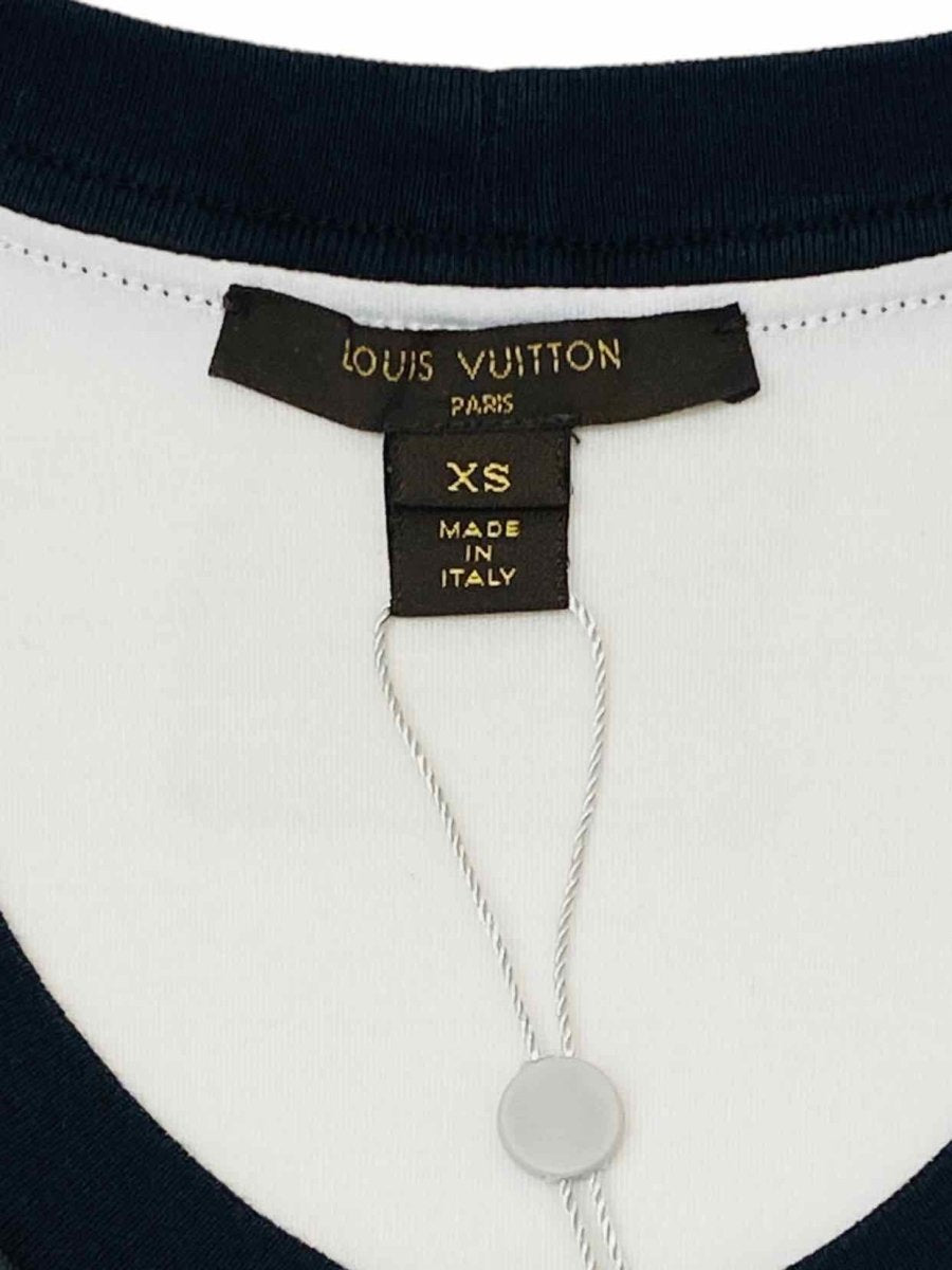 Pre-loved LOUIS VUITTON Logo White, Black & Orange T-shirt - Reems Closet