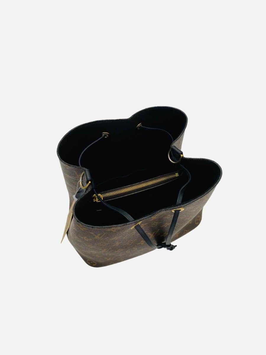 Pre-loved LOUIS VUITTON NeoNoe Brown & Black Monogram Bucket Bag - Reems Closet