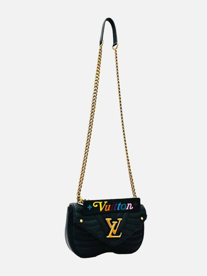 Pre-loved LOUIS VUITTON New Wave Black Wavy Quilt Shoulder Bag from Reems Closet