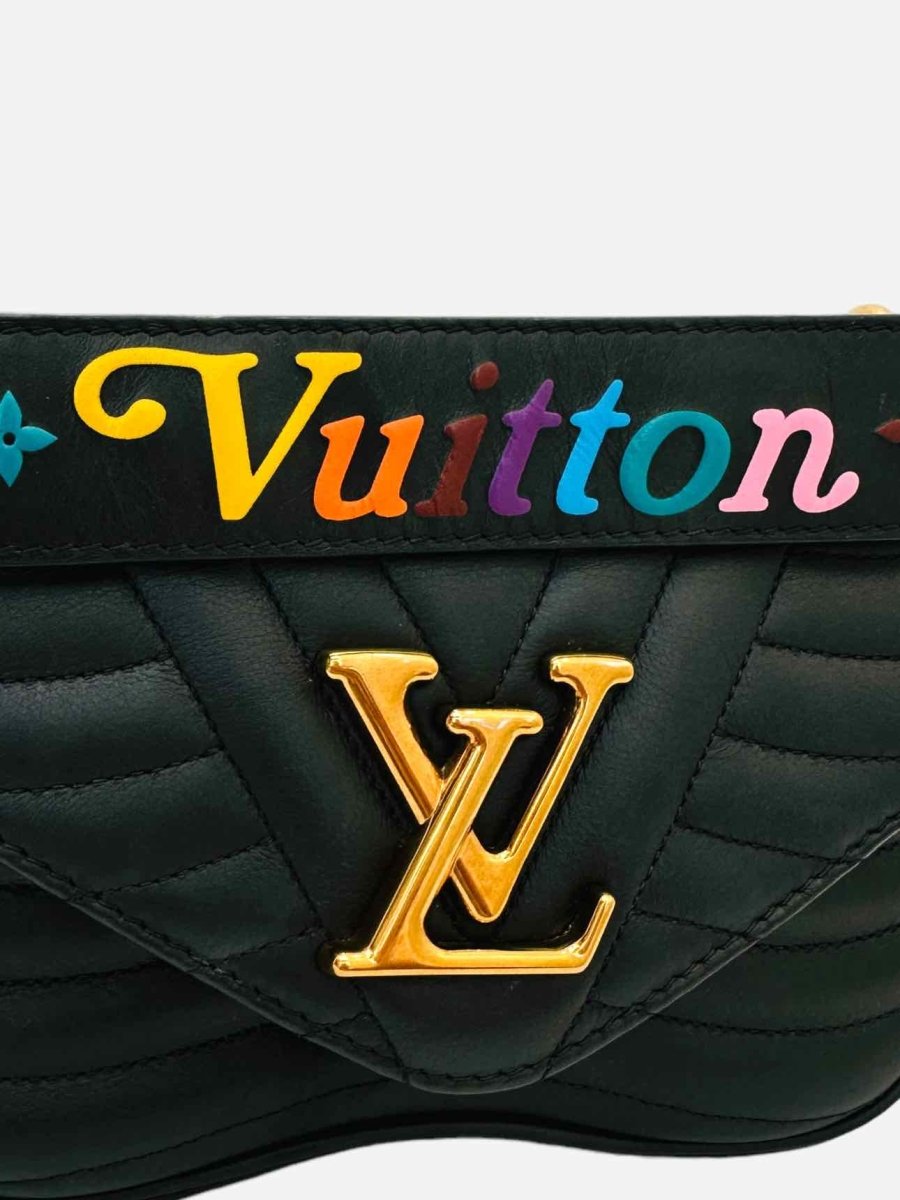Pre-loved LOUIS VUITTON New Wave Black Wavy Quilt Shoulder Bag from Reems Closet