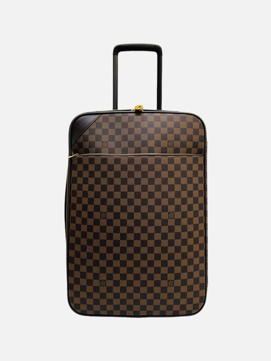 Pre - loved LOUIS VUITTON Pegase Brown Damier Ebene Rolling Luggage at Reems Closet